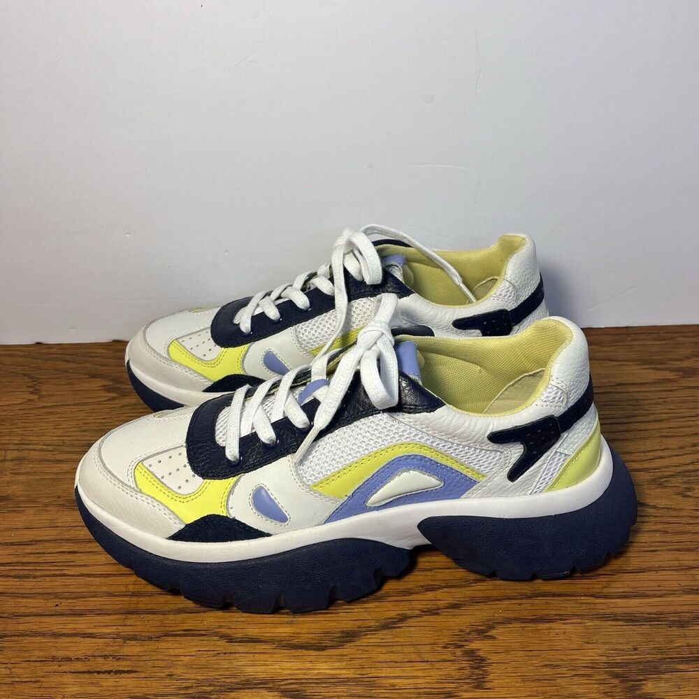 Maje W20 Dream Tomorrow Sneakers Womens 10.5 EU 41 White Navy Yellow Multi‎